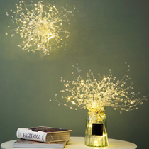 Starry vase Handmade diy material Dandelion Night Light Decoration Dry Bouquet Desktop ornament Creative gift