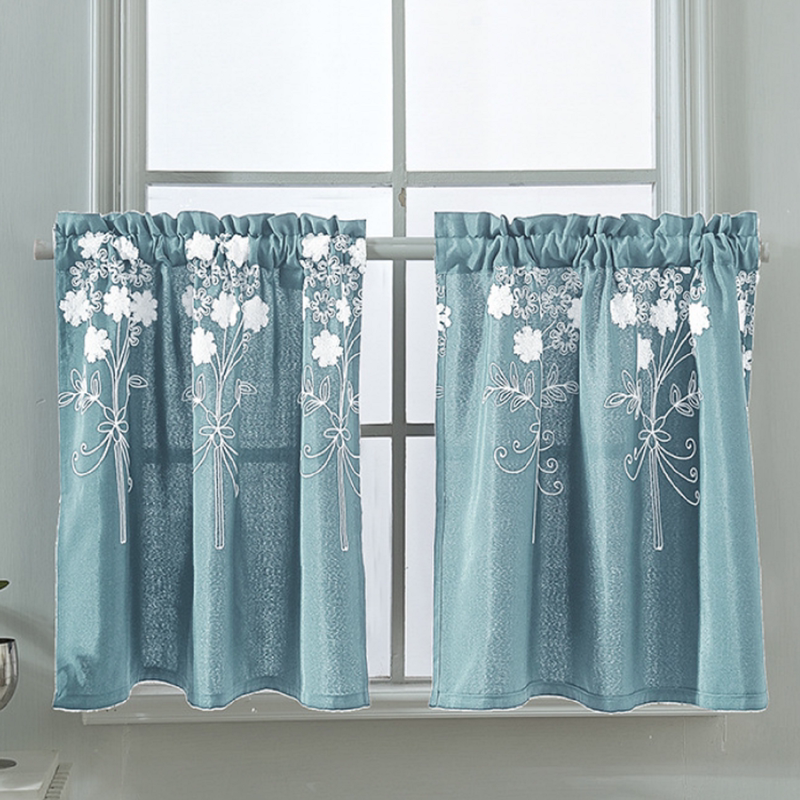 Small Curtain, Short Window Mini Decorative Curtain, Bedroom Embroidered Half Curtain, Blackout Small Window Door Curtain, Cabinet Cover Cloth