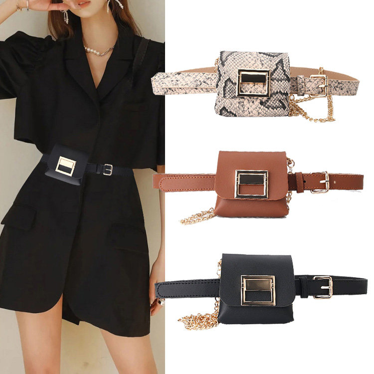 Mini bag bag bag girl in fashion hundred dress suit snake chain belt belt