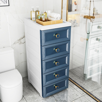 Toilet storage rack Drawer type wheeled balcony Plastic cosmetics storage cabinet Crevice cabinet Bathroom shelf