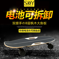  SKY electric skateboard Removable battery electric skateboard four-wheeled big fish board long board adult remote control walking artifact