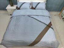 50-count long-staple cotton satin light brushed four-piece set simple fog velvet soft quilt cover bed sheet pillowcase standard size autumn and winter