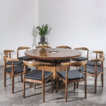 Modern simple round dining table and chair combination commercial restaurant hotel farmhouse multi-person economy