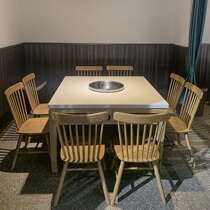 Commercial marble induction cooker gas stove gas stove gas stove barbecue integrated smokeless buffet barbecue hot pot table combination