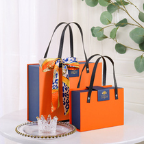 Gift box empty box portable ins small birthday lipstick box with hand gift box female senior gift box empty box