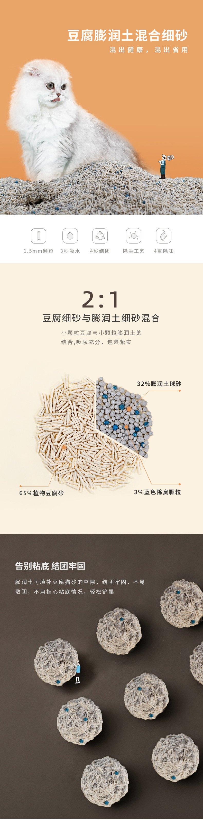 好命天生 混合猫砂 9包共2.75kg 图1