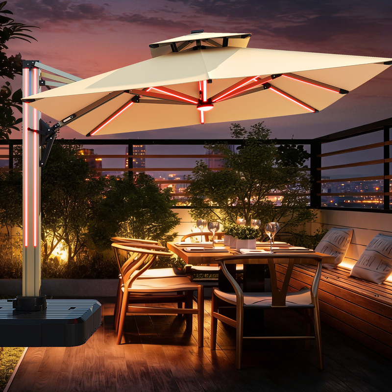 Outdoor Parasol, High-End Villa Courtyard Umbrella, Garden Solar Outdoor Stall Sunshade, Terrace Large Roman Umbrella