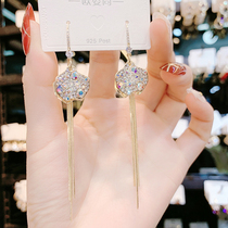 Ginkgo leaf earrings 2021 New Tide light luxury senior long earrings Super fairy face thin net red ear ornaments