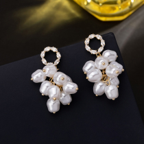 S925 silver needle baroque pearl earrings womens 2020 new trendy temperament high-end retro tassel ear jewelry
