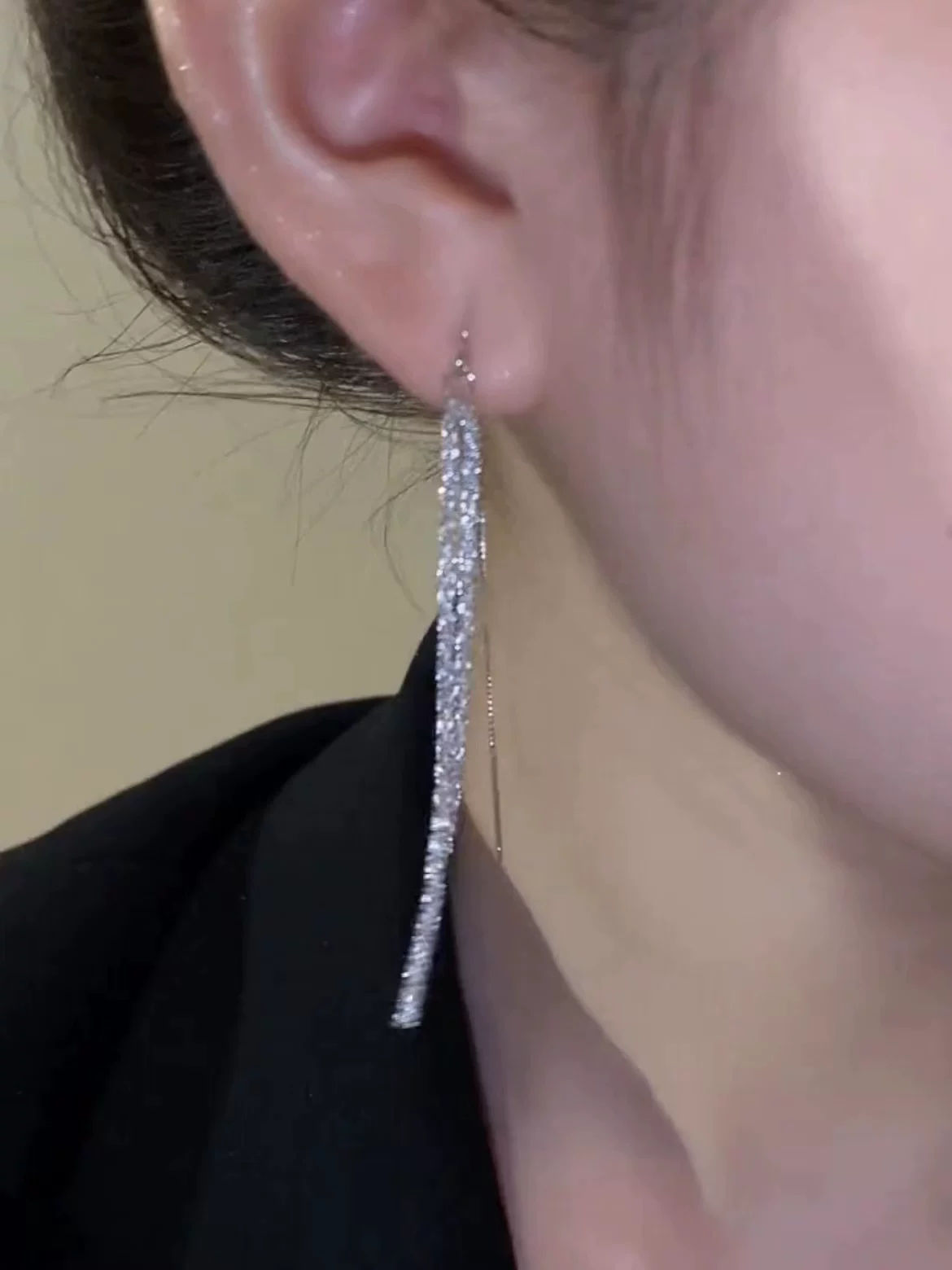 Сверкающие серьги, иглы из 925 серебра, сияющие звезды, кисточки, длинные серьги, стильные и уникальные серьги