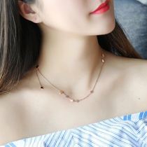 Rose gold Hundred Lap Pentagram Fluo titanium steel necklace women dont fall short Stars stars Stars Pendant Mesh Red Collarbone Chain Tide