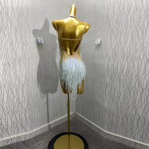 Latin dance competition skirt bead tube sling Cha Cha dance costume imitation Austrian diamond Rumba dance costume necklace