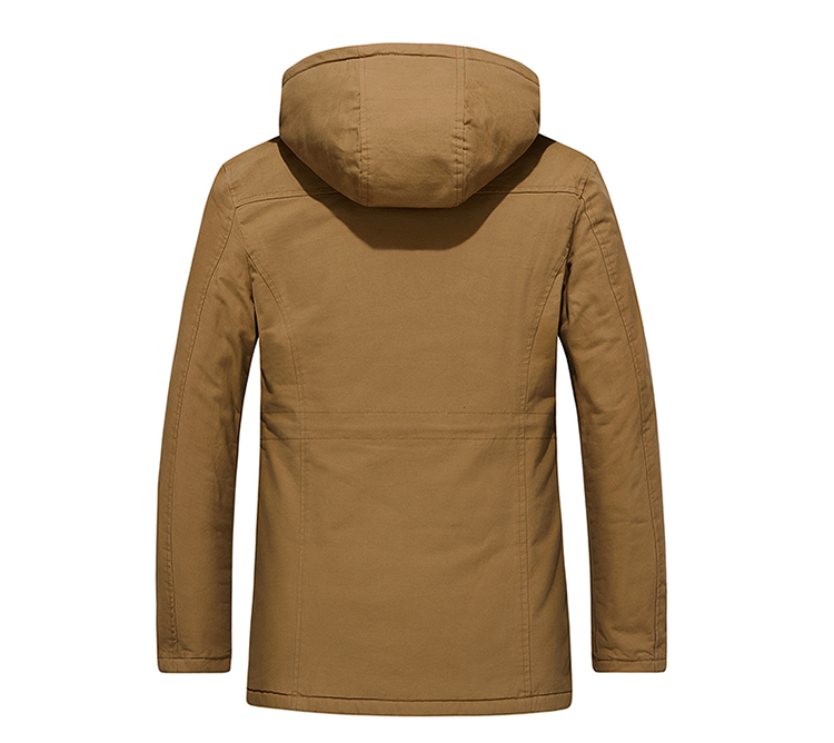 Áo khoác nam mùa đông nam cộng với quần áo cotton nhung dày thêm áo khoác cotton cỡ lớn trong phần dài của quần áo cotton mặc nam triều áo rét nam