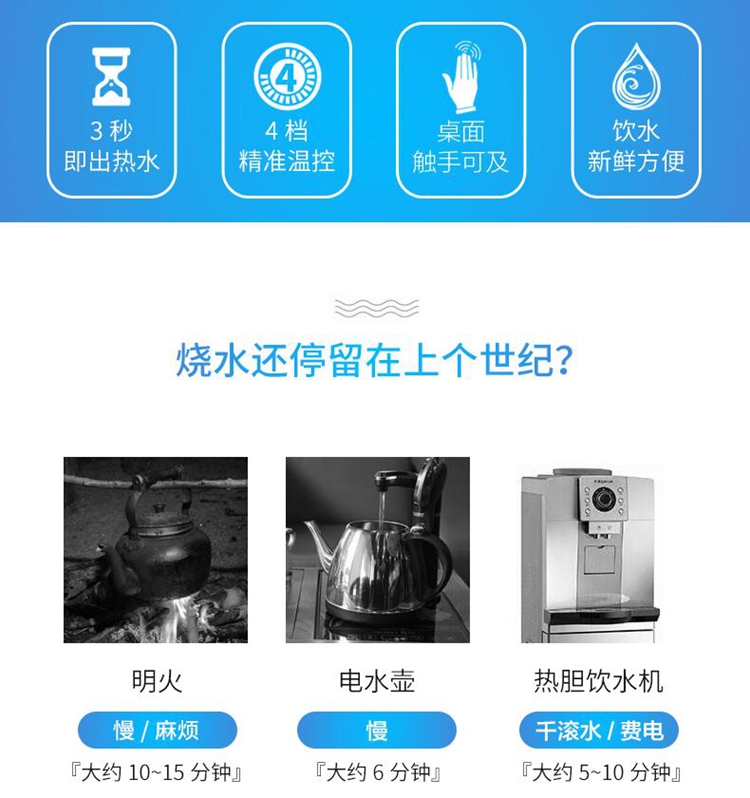 máy lọc nước jenpec Waho / Wan Hao nước nóng ngay lập tức ấm đun nước điện nhỏ nước nhỏ nhà máy để bàn tốc độ thông minh nhiệt giá máy nước nóng lạnh
