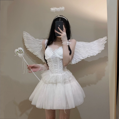 Белые крылья ангела, рождественский комплект, косплей, xэллоуин