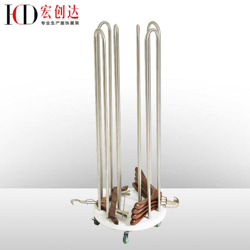 Clothing store hanger storage cart Clothes rack storage rack Storage rack Metal stainless steel rack put hanger car move
