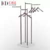 Stainless steel four-sided clothing island frame Floor-standing telescopic lifting metal hanging mall four-way lifting shelf