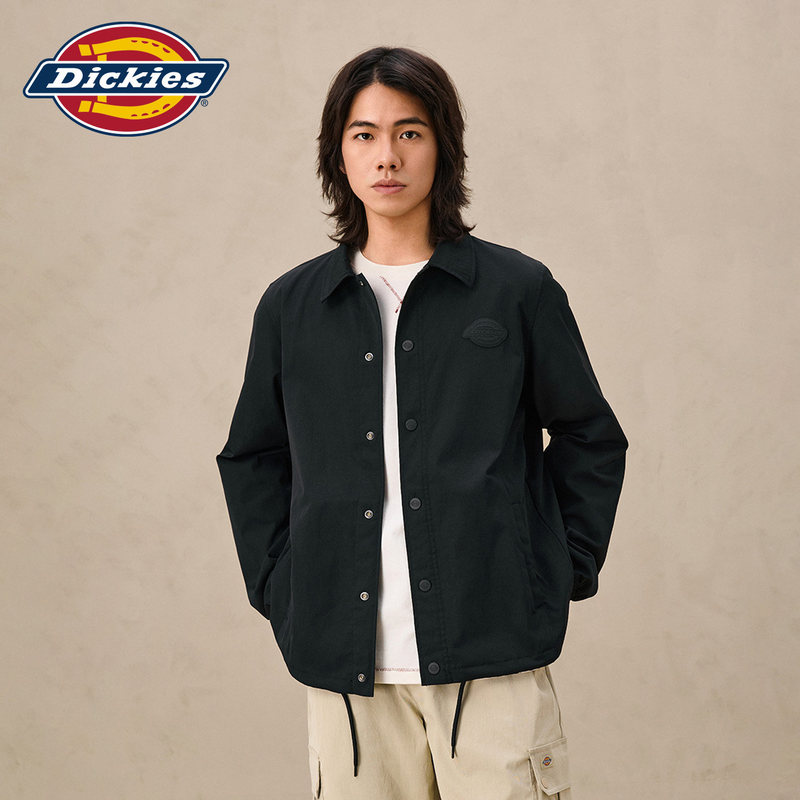 Dickies Workwear Style Lapel Jacket Unisex 2026 Autumn New Black Casual Loose Long-Sleeved Jacket