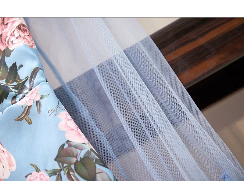 VK旗艦店 韓系甜美魚尾裙網紗拼接長袖洋裝