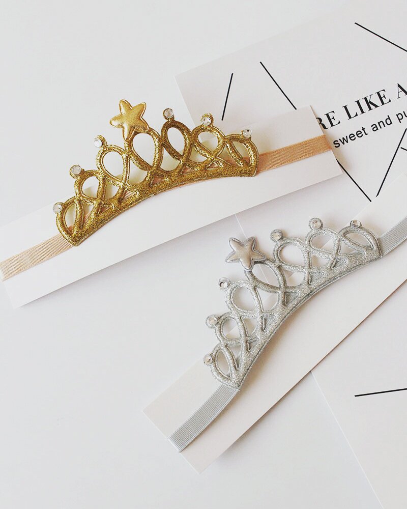 Shiny Crown Baby Hair with 2019 Chun-style Korean version of children's hair decoration headwear
