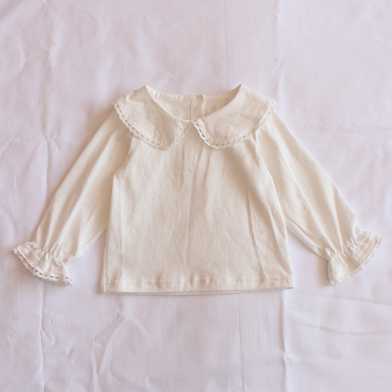 Baby doll collar T-shirt female baby beating undershirt 2022 Spring and autumn dress Long sleeve girl 6-12 months 1-2 years old