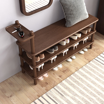 All solid wood shoe-changing stool shoe cabinet home door shoe stool shoe rack entering the door can be seated wearing shoes stool starter creative stool