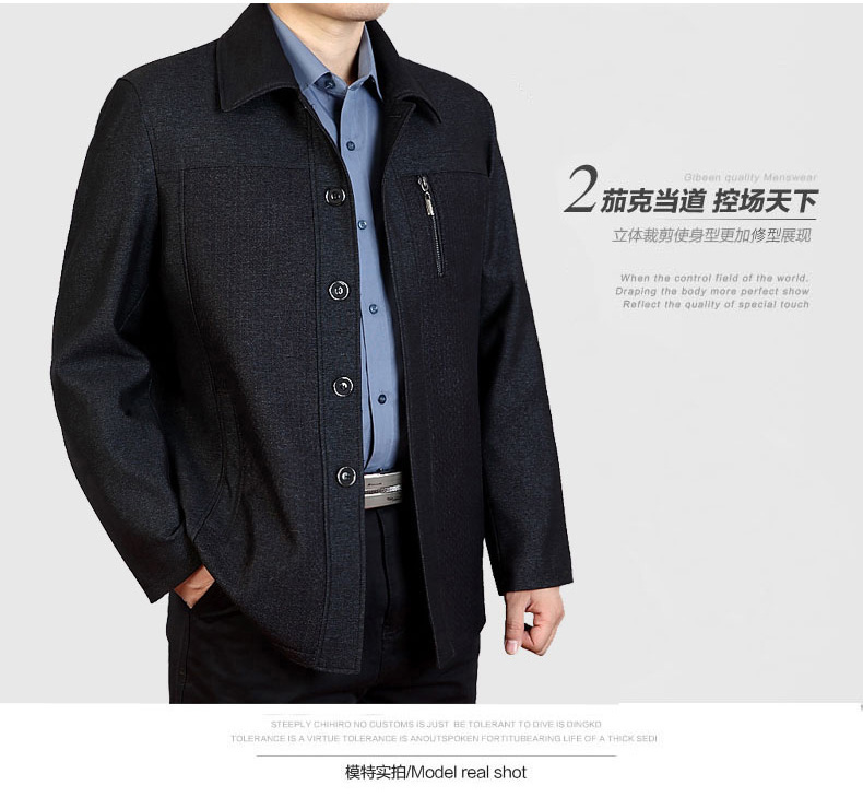 Mùa xuân và Mùa Thu Trung Niên Áo Khoác Nam 50-Năm Dad Gói Loose Coat Kinh Doanh Áo Khoác Giản Dị Cộng Với Phân Bón Áo Khoác  quần áo nam