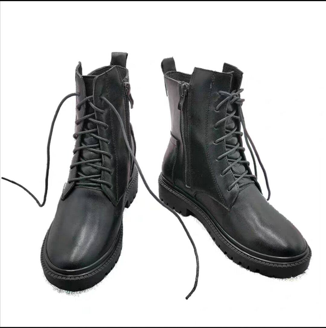 Disabled people custom new leather Martin boots high and low shoes length and short legs single height increase invisible supplementary height correction women's shoes