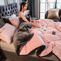 Flannel quilt cover single quilt cover plus velvet single thick winter coral velvet plush double-sided velvet 150x200x230