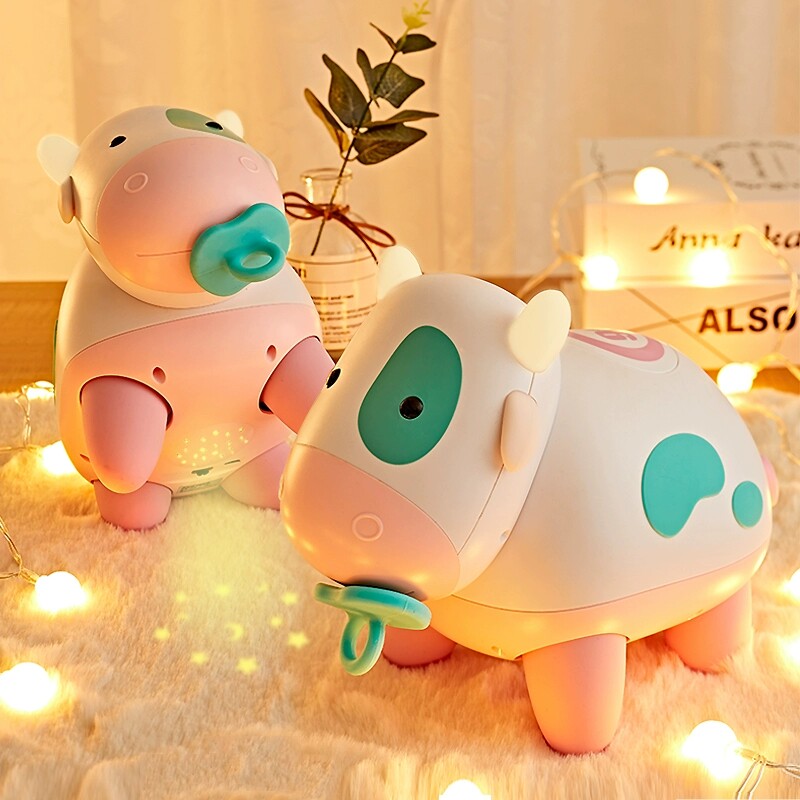 Baby learn to crawl guide toy 6 months old baby electric humming cow 0 one 1 year old 3 toddler practice climbing artifact