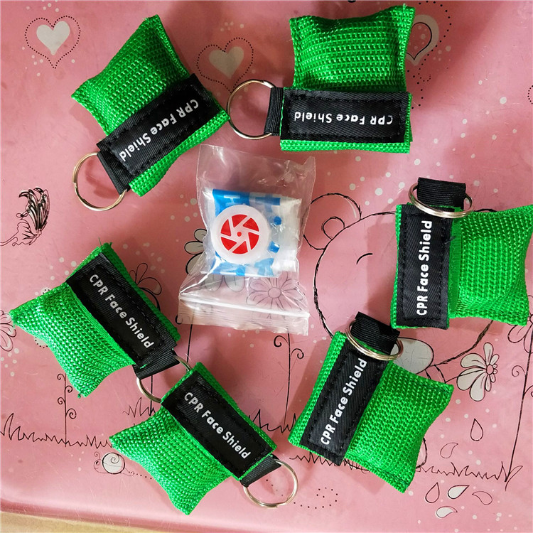 First Aid Kit Box Accessories CPR Mask Disposable PVC mask stop inverse valve key buckle Suction Hood