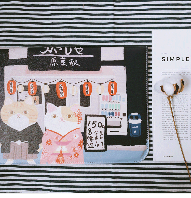 Mèo hoang izakaya mèo Apple laptop macbook air pro liner bag 11 12 13 15 inch - Phụ kiện máy tính xách tay dán bàn phím tiếng hàn