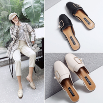 Baotou slippers 2020 new womens summer casual wear fashion net red flat bottom half drag autumn lazy shoes women