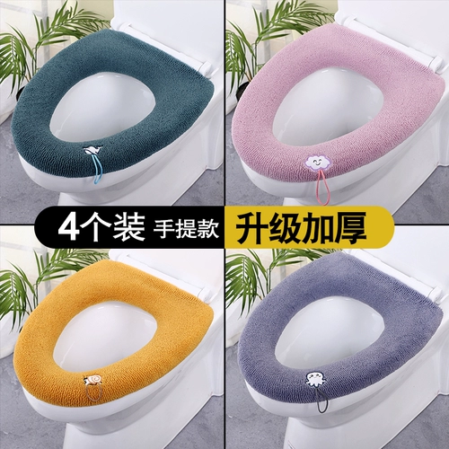 Туалет, большое эластичное милое плюшевое сиденье для унитаза для домашнего использования на четыре сезона, увеличенная толщина