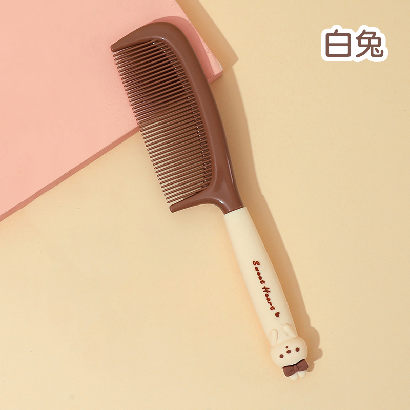 images 0:Cute high-folor comb Ms. special long-haired girl with anti-static plastic straight hair comb