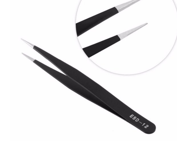 Cửa hàng nail thường sử dụng dụng cụ nhíp đen khuỷu tay chống tĩnh điện kẹp clip khoan kim cương trang sức đặc biệt - Công cụ Nail máy mài móng tay