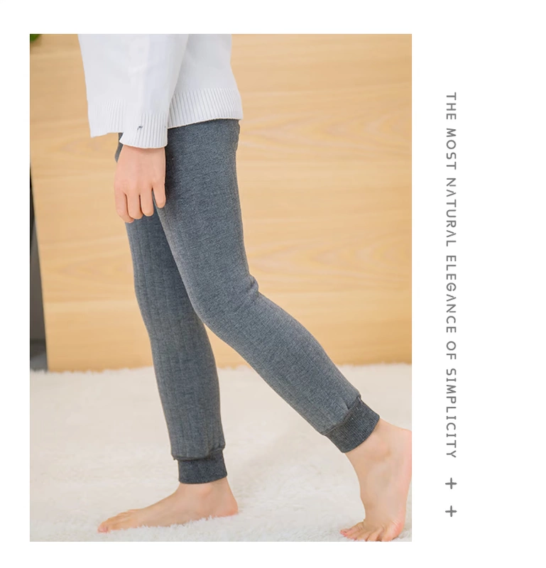 Quần bé gái Nam Cực mùa thu đông cộng với quần legging nhung trẻ em bé trai ấm áp mặc dày ba lớp bên trong mặc quần