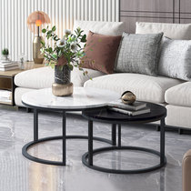 Italian rock board round coffee table combination Modern simple small household living room net red small table size round few