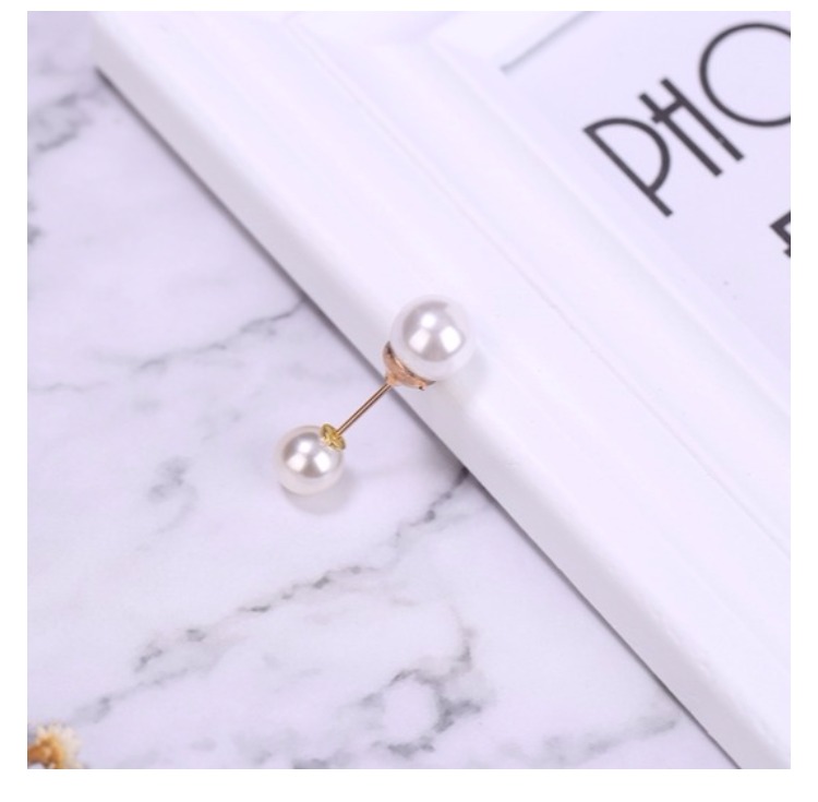 Ngọc trai hai đầu chống ánh sáng pin pin trâm cài cổ áo khóa khuy măng sét zircon pin áo len pin phụ kiện trâm cài áo