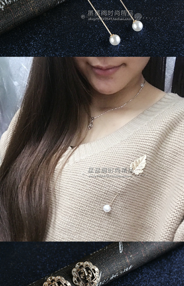 Phiên bản tiếng Hàn của chiếc lá lớn lớn bằng lông trâm huy chương vương miện cú từ pin trâm cài áo choàng nữ trâm hoa cài áo