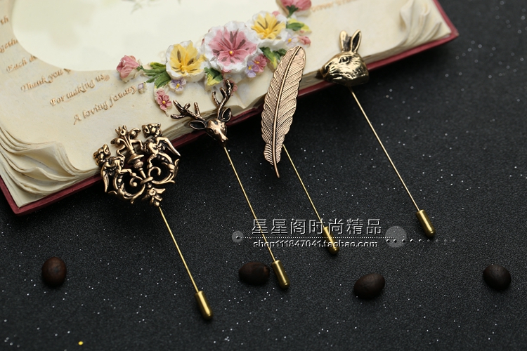 Retro phong cách rắn hươu đầu thỏ trâm phù hợp từ pin lông neo trâm cài pin khăn choàng trâm hoa cài áo