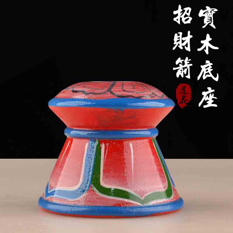 Tibetan Buddhist Supplies Solid Wood Spray Paint Mizong Buddha Front Eight Auspicious Lotus Base Strokes of the Arrow Base Lotus Base Lotus