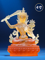 Manjushri Bodhisattva Buddha statue ornaments Tibetan Tantric glazed small Buddha statue altar dedicated to Manjushri Samantabhadra 4 inches