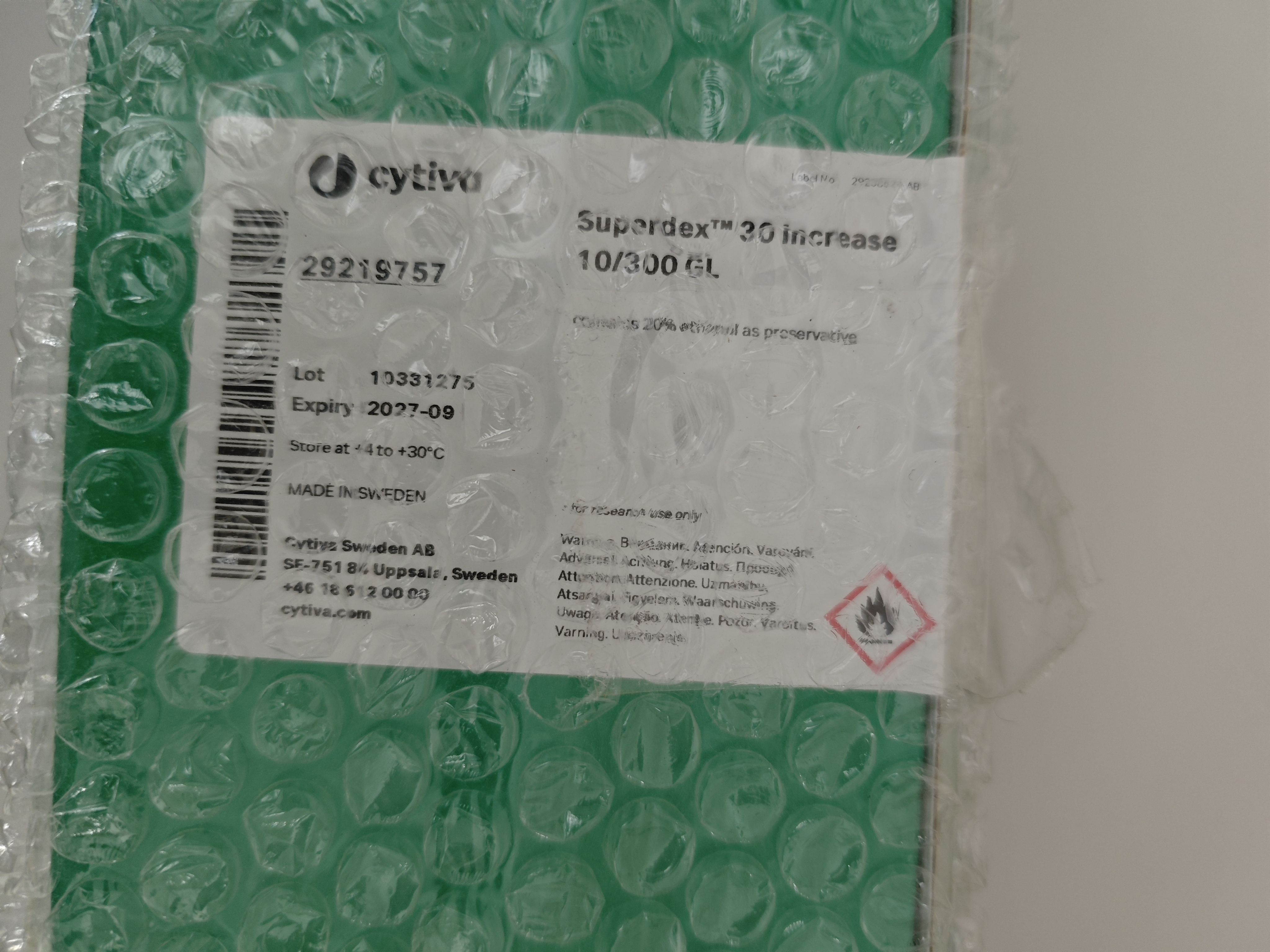 GE 29219757 Superdex 30 Increase 10/300GL  Cytiva 9&mu;m10x300