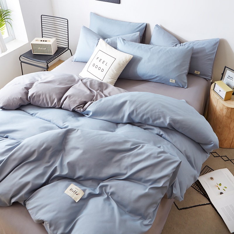 Light Blue Light GreyWashed cotton Quilt cover Quilt cover singleton  1.5 rice 1.8x2.0 Single person student dormitory 150 Double 200 x230 sheets