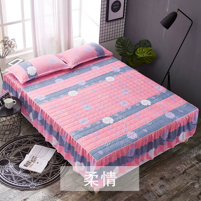 Vàng bông giường bông váy giường bao gồm mảnh duy nhất tinh khiết dày chống bụi giường bìa bảo vệ bao gồm 1,5 m 1,8 m tấm ga trải giường 笠