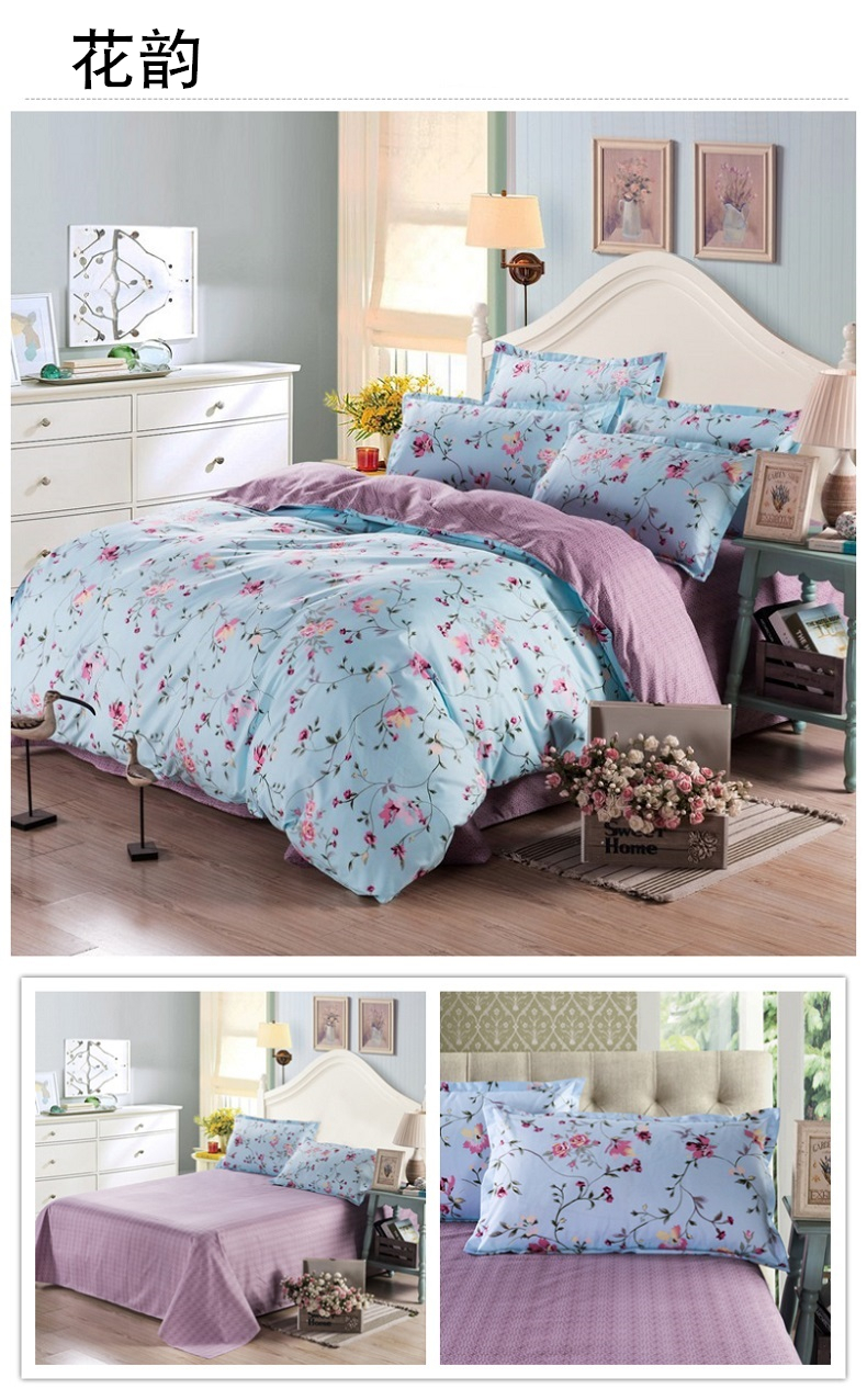 Net đỏ rửa sạch bông denim lanh chăn giường 1.8m giường đơn ký túc xá sinh viên ba mảnh 4 1.2 - Bộ đồ giường bốn mảnh bộ chăn ga gối đệm