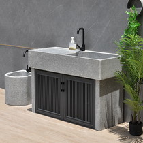 Outdoor courtyard pool natural stone sink granite basin solid stone carved marble laundry pool wash basin