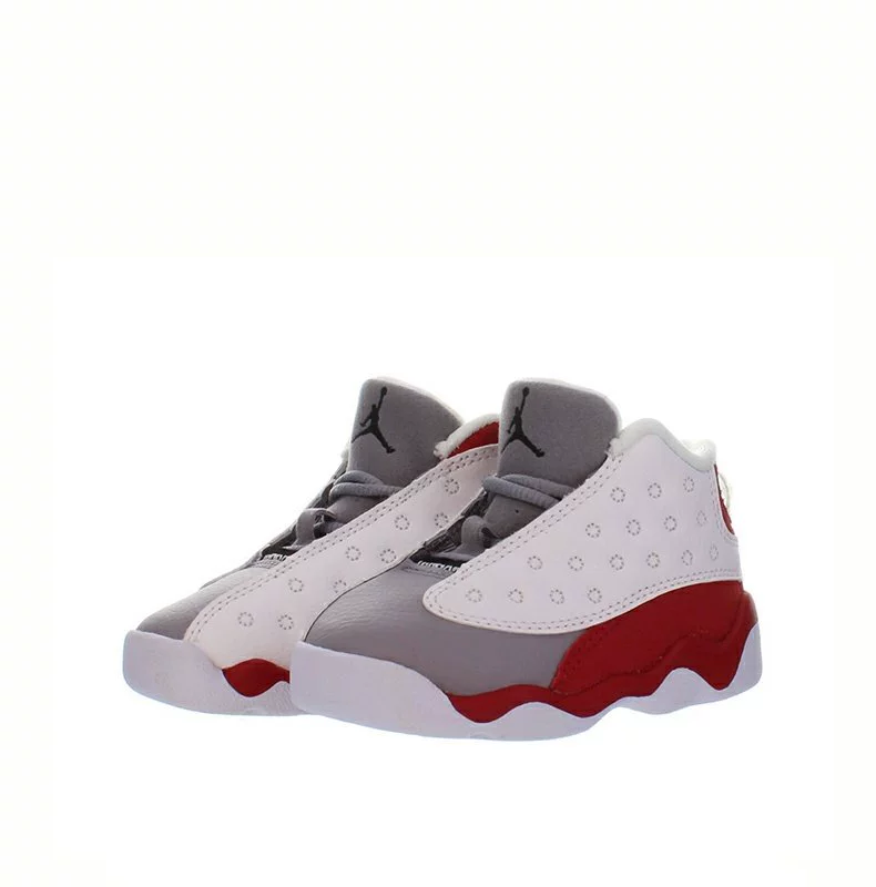 Air Jordan 13 AJ13 Joe TD trẻ em giày trắng xám đỏ 414581-126 - Giày dép trẻ em / Giầy trẻ