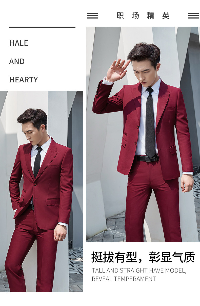 干练气质灰色西装套装男士三件套商务正装4s店工作服经理销售工装详情17